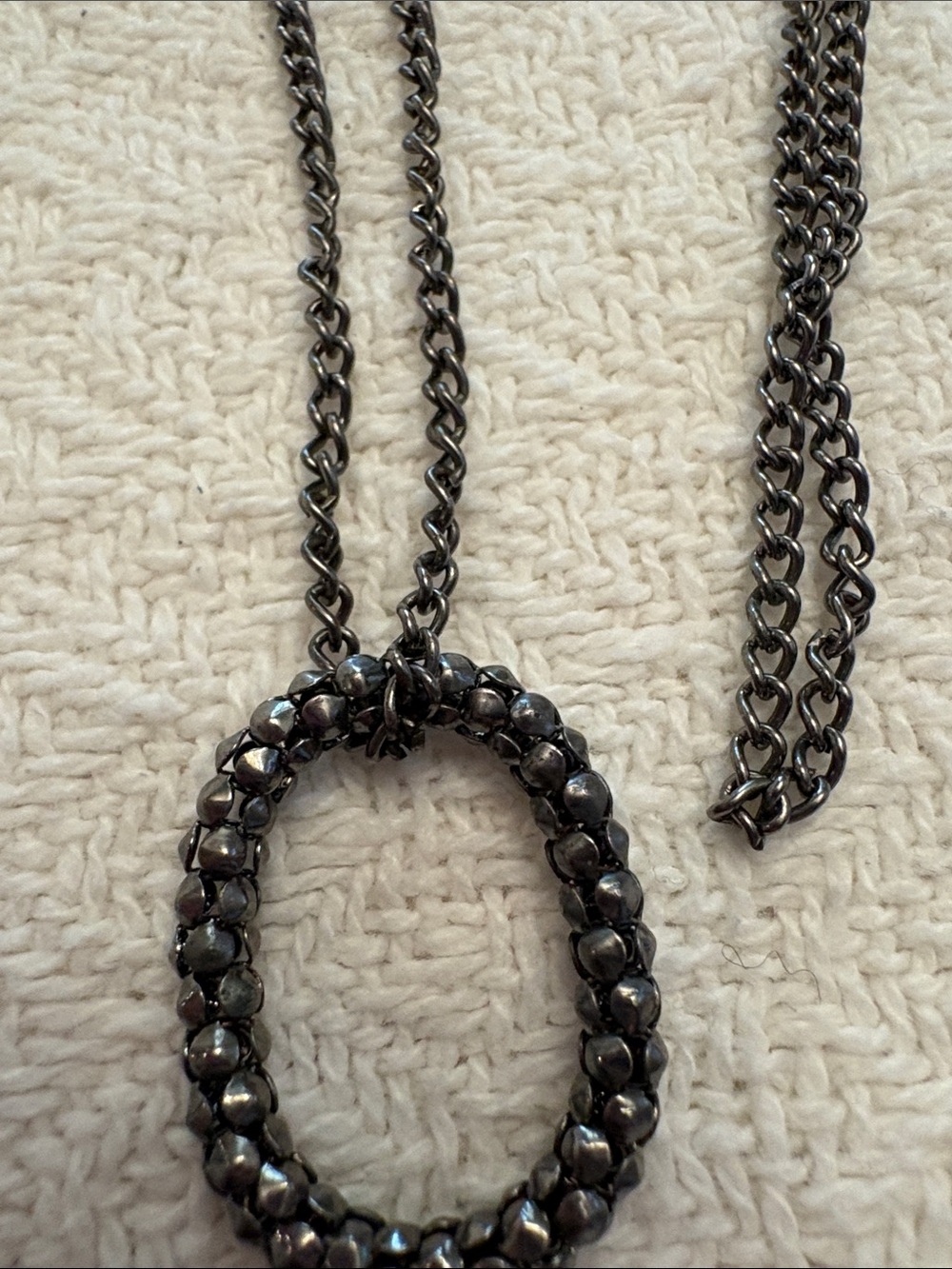 Boho Bundle of 3 Black Cord and Gunmetal Tree of Life Necklace with Pink Accent - Picture 4 of 10